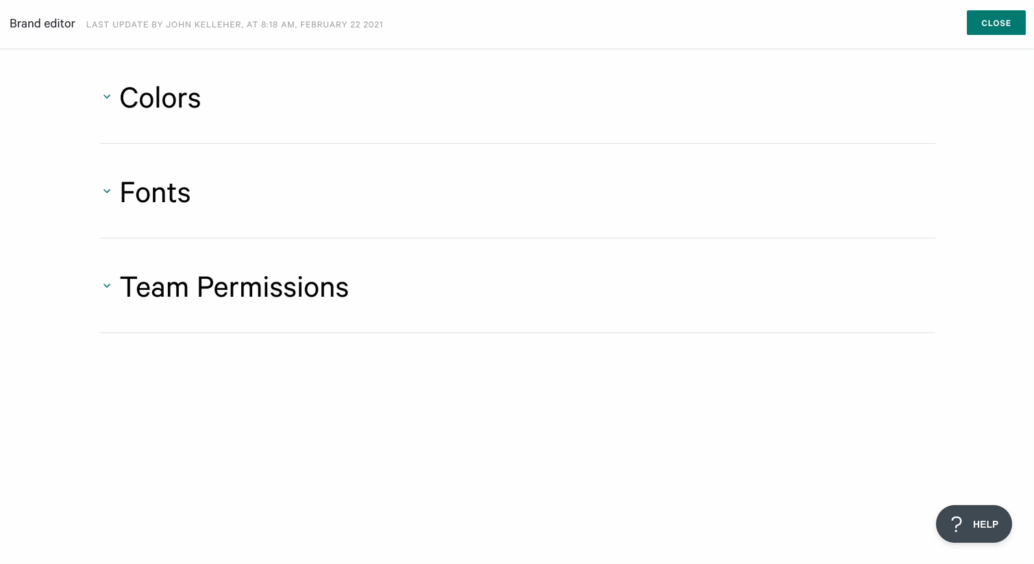 Qwilr brand editor