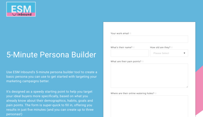 Buyer persona tool by ESM Inbound