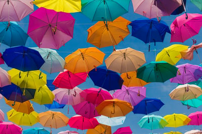 Choice of umbrellas in lots of colours 